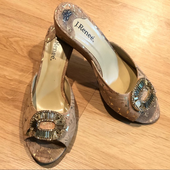 J.Renee Shoes - J. RENEE Corin bling slip on dress shoes wedge 7